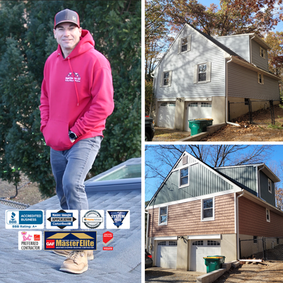 Full Siding Replacement & Trim Upgrades - Elegant Exteriors, LLC is New Egypt’s trusted roofing and siding contractor—and this gallery highlights our full siding replacements and upgrades across Central New Jersey. Our experienced siding team proudly serves Burlington, Ocean, and Monmouth Counties, handling repairs, replacements, and new installations. From careful tear‑offs and substrate repairs to house wrap, flashing, and clean, finished trim, we deliver durable results and a fresh new look for your home.