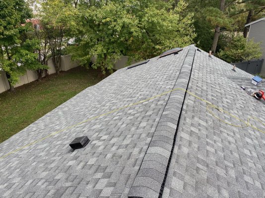 New Roof - Close Inspection - We take pride in putting a safe roof over the heads of our customers. Here is a close look at one of our newly constructed roofs in the Hampton Roads area. Give us a call today for your consultation and estimate!