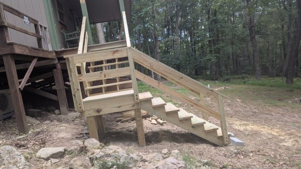 Marty's cabin project - Added stairs for the cabin access areas 2025