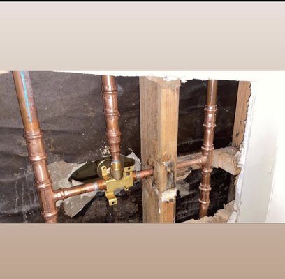 Shower Valve replacement - Client called us to take a look at their leaky shower valve. We gave them multiple options to resolve their issue, ended up replacing old shower valve with new Delta one handle shower valve using new pro-press fittings and type L copper. Call Today (310)988-0847 Shower Valve replacement - Client called us to take a look at their leaky shower valve. We gave them multiple options to resolve their issue, ended up replacing old shower valve with new Delta one handle shower valve using new pro-press fittings and type L copper. Call Today (310)988-0847