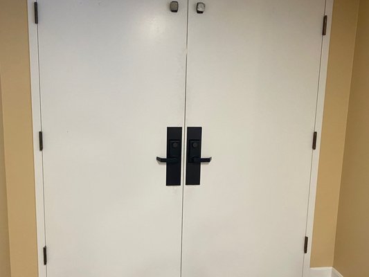 Double Door Exit Device - Parts were missing on a discontinued exit device, we were able to upgrade it.