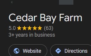 Google Reviews! - Cedar Bay Farm is a high-end, luxury wedding venue that gives a wholesome, outdoorsy vibe that every guest will love. Our family and friends found this place to be so welcoming and cozy, yet spacious enough to offer various ways to spend their time. They could dance, sit outside and have a drink, smoke a cigar, play Connect Four, watch a chicken hatch an egg or take a walk to the pond. This place is upscale, yet home-like and warm. A place everyone will love.

Kelly and Ben are beautiful people inside and out. Working with them was so easy and they each gave their heart and soul into my daughter's wedding, making her feel like a princess throughout the whole process. They carted her and her groom around on a golf court around their vast property to get epic photos by Linen & Elm and were available to help with clean-up at the end of the night.

Something I found unique is that the general decor and atmosphere is like no other wedding venue. This is what enamored me when I first went to visit the barn. Every time I went there, I just wanted to stay. My heart was so warmed by the ambience of the wooden chairs, the lights and greenery. Adding flowers and candles and the place just POPS!!

If you're considering having a wedding in Lebanon, with a guest list of 125ish... this is THE place to see. Audrey and George's wedding was unforgettable and we received boundless numbers of positive comments about their time at the reception.
-Brenda S




When my daughter became engaged in August, 2022, our first (and only) venue tour was at Cedar Bay Farm. We immediately knew it was the perfect venue for her big day. They hadn't even picked a wedding date yet, but knew they wanted fall of 2023. So they asked as to the availability of the venue and chose their wedding date based on that - right then and there! The owners, Ben & Kelly, have treated us more like family over this past year, rather than just another customer. They went above & beyond on all levels to make their big day perfect. Not only is the entire property beautiful as it is, when the wedding decorations are in place, it simply becomes magical. From the on site bridal room, to the groomsmen's den everything was perfect!
On September 9, 2023 the wedding was performed outside by the bridge, then the reception was held inside the barn with the outside area available also. The night was perfect in all aspects and we couldn't have wished for anything more!
I'm so thankful Lebanon has such a beautiful wedding venue in our small town!!
I can't recommend Cedar Bay Farm enough!! Much love!!
-Jayna D




My husband and I got married here last week and it was an absolute dream! Kelly and Ben were such wonderful hosts and really brought our dream wedding to life. They were willing to work with us on every little detail and offered great ideas/compromises where they were needed. Our guests were astounded with the beauty and tranquility of Cedar Bay- many said it was the nicest wedding venue they have ever been to! We had so many “what-ifs” but Kelly always reassured us that everything would work out perfectly, and she was 100% right! If you are in your venue search, do NOT pass this place up! You will not find more gracious and God-honoring hosts!
-Lauryn S