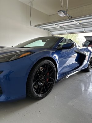 Ceramic Coating Corvette C8 - This client had bought a corvette from the Barrett Jackson car show and wanted to have it cleaned up and protected. This is a one of a kind show car and we left it with a flawless finish