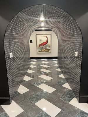 Clubhouse in high rise building. - The installation was done in the clubhouse of a high rise apartment building. As you can see , this is a very nice and shiny looking clubhouse as everything in here is polished tile.