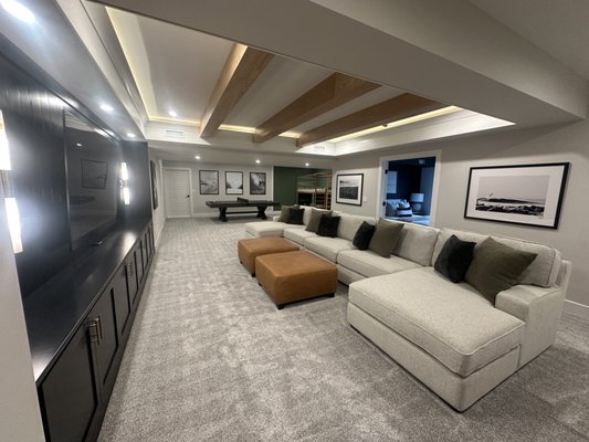 Finished Basement - Luxury Custom basement designed for our clients needs Finished Basement - Luxury Custom basement designed for our clients needs