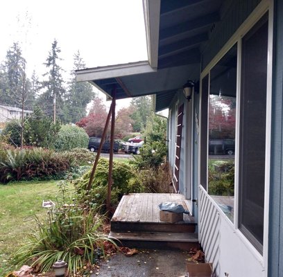 Front Entry Renovation 2023 - This client contacted us to help remove deck and support rot. We removed the old, kept the existing pieces that were not damaged, laid new decking with fresh paint and installed a new handrail system! Front Entry Renovation 2023 - This client contacted us to help remove deck and support rot. We removed the old, kept the existing pieces that were not damaged, laid new decking with fresh paint and installed a new handrail system!