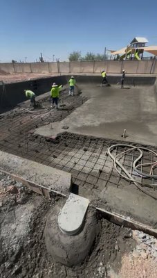 Commercial Pool 2025 - We are up for any size project. This one is a large commercial project that we used 11 guys on to make sure we completed it as quickly and accurately as possible so that neither the men nor the structure is compromised. Shotcrete is also used for channel linings, basement walls, erosion control, etc. Commercial Pool 2025 - We are up for any size project. This one is a large commercial project that we used 11 guys on to make sure we completed it as quickly and accurately as possible so that neither the men nor the structure is compromised. Shotcrete is also used for channel linings, basement walls, erosion control, etc.