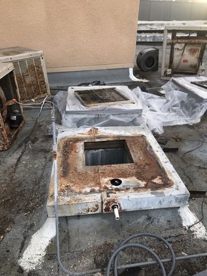 Swamp cooler replacement - Replacement of swamp coolers at commercial grocery store. Swamp cooler replacement - Replacement of swamp coolers at commercial grocery store.
