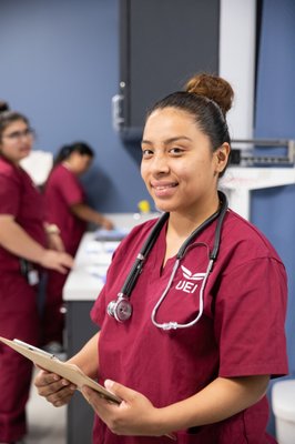 Medical Assistant Program - UEI's Medical Assistant Program provides comprehensive training for a rewarding career. It covers assisting physicians in exams, radiology, scheduling, vital signs, and medical ethics. The program teaches both administrative tasks like appointment scheduling and clinical duties like assisting in exams. Completable in 10 months, it equips students for a successful medical assisting career. Contact UEI to enroll and start your journey in medical assisting. Medical Assistant Program - UEI's Medical Assistant Program provides comprehensive training for a rewarding career. It covers assisting physicians in exams, radiology, scheduling, vital signs, and medical ethics. The program teaches both administrative tasks like appointment scheduling and clinical duties like assisting in exams. Completable in 10 months, it equips students for a successful medical assisting career. Contact UEI to enroll and start your journey in medical assisting.
