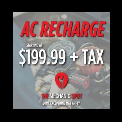 AC Recharge - Contact us today! AC Recharge - Contact us today!
