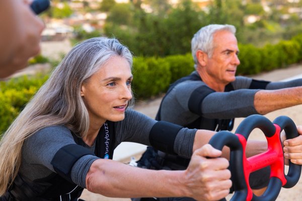 Personal Training for Seniors - With Personal Training using EMS there is no upper age limit! We have many clients in their 60's, 70’s and 80’s that cannot safely participate in traditional exercise but are thriving with EMS Workouts. We train clients dealing with an array of conditions including arthritis, osteopenia, artificial joints, muscle atrophy, and stability issues. EMS workouts are low-impact, joint-friendly, and do not require heavy weights or complicated movements and is therefore highly recommended and effective for older clients. People have two general types of skeletal muscle fibers: slow-twitch (Type I) and fast-twitch (Type II). Type I (slow) muscle fibers are predominately used in endurance activities. Long distance runners, swimmers, and cyclists mostly use Type I fibers. Type II (fast) muscle fibers are used in activities such as sprinting, powerlifting, and bodybuilding. Type II muscle fibers naturally experience significant atrophy as we age. With electrical muscle stimulation we activate all muscle fibers, including Type II which can be nearly impossible with traditional exercise.