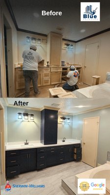 Our new paint jobs come with a two-year warranty; here, we used Sherwin-Williams SW 6244 Naval in an eggshell enamel finish. - Our repairs are guaranteed, performed cleanly, and come with a one-year warranty.