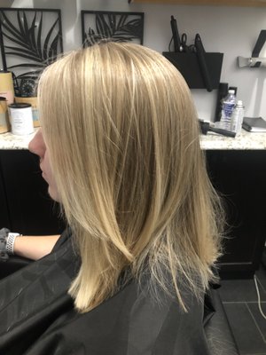 Before and After.... Highlights and Cut - New client from CA wanting to be blonde beach hair. I highlighted lifting a baby blonde and gave her a soft layered haircut Before and After.... Highlights and Cut - New client from CA wanting to be blonde beach hair. I highlighted lifting a baby blonde and gave her a soft layered haircut