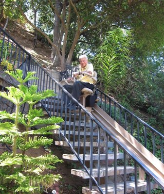 Outdoor Stairlifts - Bruno Elite Curved Outdoor StairLifts: Effortless Travel to Different Levels of Your Property
Going up and down stairs can be a difficult task for the elderly or anyone with mobility issues. Thankfully, there is a solution. A stairlift can dramatically reduce the effort required, making it a boon for all users. If you are looking for a stairlift for curved outdoor staircase, then Bruno Elite curved outdoor units promise complete peace-of-mind. The unit is specifically designed for exterior use and provides the same quality, comfort and convenience that all of the our stairlifts provide. At Look Stairlifts, our factory-trained technicians and professional installation ensure years of seamless performance and complete customer satisfaction. More than 1000+ customers in Southern California rely on stairlifts sold, installed and serviced by Look Stairlifts. Outdoor Stairlifts - Bruno Elite Curved Outdoor StairLifts: Effortless Travel to Different Levels of Your Property
Going up and down stairs can be a difficult task for the elderly or anyone with mobility issues. Thankfully, there is a solution. A stairlift can dramatically reduce the effort required, making it a boon for all users. If you are looking for a stairlift for curved outdoor staircase, then Bruno Elite curved outdoor units promise complete peace-of-mind. The unit is specifically designed for exterior use and provides the same quality, comfort and convenience that all of the our stairlifts provide. At Look Stairlifts, our factory-trained technicians and professional installation ensure years of seamless performance and complete customer satisfaction. More than 1000+ customers in Southern California rely on stairlifts sold, installed and serviced by Look Stairlifts.