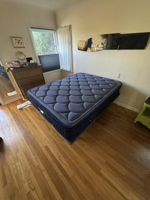 Adjustable Queen Size Bed Frame with an Built-in Massager and Multi-Function Remote - Assembled an adjustable queen-size bed frame with a built-in massager and multi-function remote for Janelle Jones. After the initial setup, the customer experienced concerns with the bed height. Returned promptly to adjust the frame height to ensure proper safety, stability, and overall comfort. All functions were rechecked and confirmed to be operating correctly after adjustments.