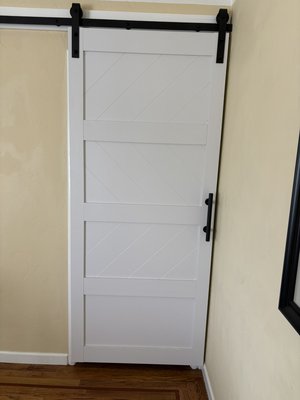 Barn Door Installation - Installed barn door for customer including header board.
One of my most satisfying & fun jobs as the door looks great and also serves as a sound barrier! Barn Door Installation - Installed barn door for customer including header board.
One of my most satisfying & fun jobs as the door looks great and also serves as a sound barrier!