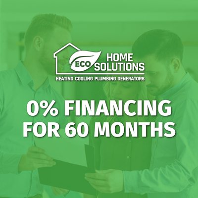 0% for 60 Months on New Systems - Nobody plans for the furnace, the water heater, or the standby generator. It happens on the coldest week of the year, and the number is never small.

We offer 0% financing for 60 months on major projects, with approved credit, so a full HVAC replacement, a ductwork project, a water heater, or a whole-home generator can be a monthly number instead of one hit. Estimates on new installs are free, and the quote is the quote. We walk you through sizing, efficiency options, and what each tier actually changes about your comfort and your power bill, then let you pick.

Locally owned and installing in the Knoxville and Lenoir City area since 1982. Heating, cooling, plumbing, and generators under one roof, so a project that touches two trades does not turn into two contractors pointing at each other.