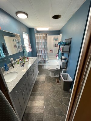 Water Damage - This project was completed subsequent to a water leak in the shower area of the Bathroom. Water Damage - This project was completed subsequent to a water leak in the shower area of the Bathroom.