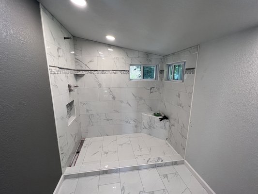 Bathroom remodel in Sabastapol. - Full custom bathroom remodel from bare framing.