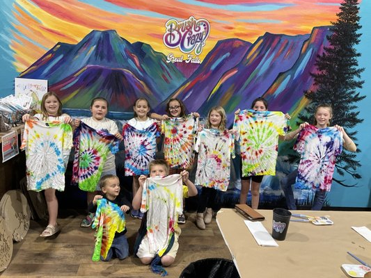 Tie-Dye - Take a FUN Tie-Dye class and create your very own uniquely customized T-Shirt. Fun for all ages and we offer sizes from youth XS thru adult 4XL.