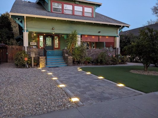 artificial turf lighting and hardscaping - This landscape remodel included the installation of artificial turf, Lodi brown rock, weed fabric, irrigation system installation and landscape lighting. artificial turf lighting and hardscaping - This landscape remodel included the installation of artificial turf, Lodi brown rock, weed fabric, irrigation system installation and landscape lighting.