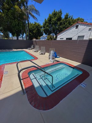 Remodel: Santa Barbara, CA - This boutique hotel in Santa Barbara, CA was efficiently remodeled by our team. In one week, we stripped the pool and spa, re-plastered the pool and spa, and renovated the deck. While the owners requested to keep the original coping stones and trim tile, we worked around their requests and finished ahead of time. Remodel: Santa Barbara, CA - This boutique hotel in Santa Barbara, CA was efficiently remodeled by our team. In one week, we stripped the pool and spa, re-plastered the pool and spa, and renovated the deck. While the owners requested to keep the original coping stones and trim tile, we worked around their requests and finished ahead of time.