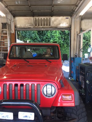 1997 Jeep Wrangler - Tony working hard for the customers and enjoying his day doing what he does best, and that’s SMOG