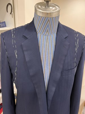 Old jacket on restoration - Re-cut 2 size was too larger Old jacket on restoration - Re-cut 2 size was too larger