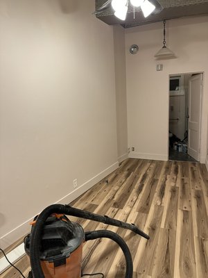 Install floor and paint wall - So that remodel done for feature store! Wall was painted and installed floor Install floor and paint wall - So that remodel done for feature store! Wall was painted and installed floor