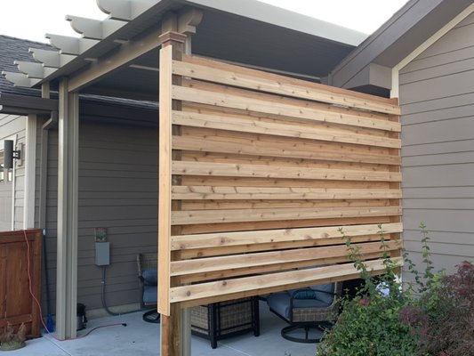 Privacy /shade fence - The customers patio and hot tub area was unusable with the afternoon sun. We made sure we could do something to make them able to use and enjoy their patio