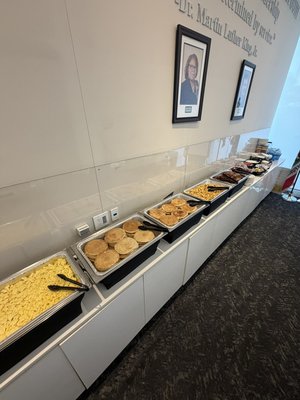 Breakfast Buffet Setup - Full Continental Breakfast Spread for our client Breakfast Buffet Setup - Full Continental Breakfast Spread for our client
