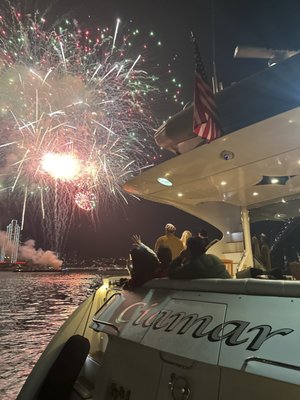 New Years Eve Cruise - New Years Eve Cruise on your own Private Yacht! Celebrate New Years Eve under a sky full of fireworks after having cruised by the Golden Gate Bridge, Sausalito, Tiburon, Alcatraz, Angel Island, and the San Francisco waterfront on your private yacht. [Available for parties of two to 49].

Options available for 3hr, 4hr, 5 hr and stay onboard overnight and skip the hotel.

As we cruise the bay, we're likely to 'see it all,' but as beautiful as the Golden Gate is, guests are routinely blown away by the unexpected, spectacular beauty of the city at night as seen from the water.

Your wish is our command for food and chef services, all included -- you can do BYO, Tapa/Small plate by private chef, or Culinary Fine Dining on board with our Private Chef.

We'll wrap up our grand tour by getting into a prime position to watch the fireworks and ring in the new year.

If you'd like onboard entertainment, or a photographer for your cruise just ask and we'll get that sorted out for you.

Timing and dock locations and chef services are easily adjusted at your request.  Typical choices include San Francisco piers, Oyster Point South San Francisco, Alameda, Oakland Jack London, Richmond, Sausalito, Tiburon, Redwood City, Berkeley.

https://www.marquischarters.com/service-page/nye
