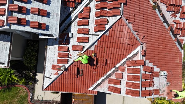 Tile Roof 2026 - Full replacement of a tile roof in Sarasota, Florida. Spanish Red color Tile Roof 2026 - Full replacement of a tile roof in Sarasota, Florida. Spanish Red color