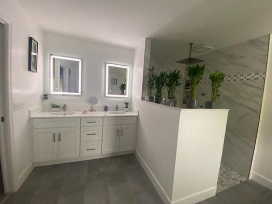 bathroom remodel - full bathroom remodel on average master bath 12'x12' complete gut and redesigned $35 - $40,000 hall bathroom 8 x 5 complete gut and building new shower average $20, - $25,000 bathroom remodel - full bathroom remodel on average master bath 12'x12' complete gut and redesigned $35 - $40,000 hall bathroom 8 x 5 complete gut and building new shower average $20, - $25,000