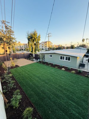 Curb Appeal Overhaul Pasadena, CA - Full front and backyard transformation starting from bare dirt — including CMU block retaining wall construction, concrete walkway installation, sod, trex fencing, native plant planting beds with mulch, wood split-rail fencing, tree installation, and low-voltage landscape lighting throughout. Curb Appeal Overhaul Pasadena, CA - Full front and backyard transformation starting from bare dirt — including CMU block retaining wall construction, concrete walkway installation, sod, trex fencing, native plant planting beds with mulch, wood split-rail fencing, tree installation, and low-voltage landscape lighting throughout.