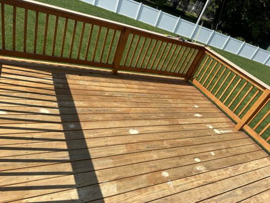 medium-sized deck - This was done in less than a day, which included sanding the wood and painting. medium-sized deck - This was done in less than a day, which included sanding the wood and painting.