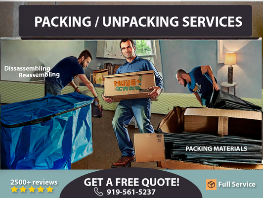 PACKING SERVICES - Professional Packing Services by Move and Care
Preparing for a move? Let Move and Care handle the packing for you! We offer full-service packing, including packing, unpacking, and providing materials.
📦 Expert Packing – Our trained professionals use specialized techniques to secure fragile items.
🔄 Flexible Options – Need help with just a few rooms or packing materials? We adjust to your needs and budget.
🌟 Trusted by Thousands – With 2,500+ reviews, our reputation speaks for itself!
Packing Process
📊 Assessment – We evaluate items to determine the best packing approach.
🔍 Material Selection – Custom packing solutions for different items.
📐 Space Optimization – Secure packing that maximizes space.
🏷️ Labeling & Organization – Easy unpacking with systematic labeling.
Packing Service Costs
💰 $90–$220 per hour, depending on item size and difficulty.
📦 Includes labor & basic materials – Extra charges may apply for delicate items like fine art or antiques.
🏠 Storage Options Available – Flexible solutions to ease your move.
Why Choose Move and Care?
📜 Fully Licensed & Insured – USDOT #3212621; MC #1018431; NCUC #C-3067; TXDMV #009636518C.
💰 Cost-Efficient – Services tailored to your budget.
🚛 Full-Service Moving – We handle everything from start to finish.
🔒 Safe & Secure – Professional packing + GPS-equipped trucks.
Let Move and Care make your move seamless and stress-free! 🚛💙 PACKING SERVICES - Professional Packing Services by Move and Care
Preparing for a move? Let Move and Care handle the packing for you! We offer full-service packing, including packing, unpacking, and providing materials.
📦 Expert Packing – Our trained professionals use specialized techniques to secure fragile items.
🔄 Flexible Options – Need help with just a few rooms or packing materials? We adjust to your needs and budget.
🌟 Trusted by Thousands – With 2,500+ reviews, our reputation speaks for itself!
Packing Process
📊 Assessment – We evaluate items to determine the best packing approach.
🔍 Material Selection – Custom packing solutions for different items.
📐 Space Optimization – Secure packing that maximizes space.
🏷️ Labeling & Organization – Easy unpacking with systematic labeling.
Packing Service Costs
💰 $90–$220 per hour, depending on item size and difficulty.
📦 Includes labor & basic materials – Extra charges may apply for delicate items like fine art or antiques.
🏠 Storage Options Available – Flexible solutions to ease your move.
Why Choose Move and Care?
📜 Fully Licensed & Insured – USDOT #3212621; MC #1018431; NCUC #C-3067; TXDMV #009636518C.
💰 Cost-Efficient – Services tailored to your budget.
🚛 Full-Service Moving – We handle everything from start to finish.
🔒 Safe & Secure – Professional packing + GPS-equipped trucks.
Let Move and Care make your move seamless and stress-free! 🚛💙