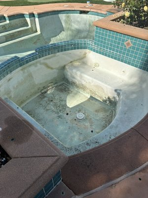 replace plaster with mini-pebble - The old layer of plaster was replaced with a layer of mini pebble. The tiles were cleaned and the pool was illuminated. replace plaster with mini-pebble - The old layer of plaster was replaced with a layer of mini pebble. The tiles were cleaned and the pool was illuminated.