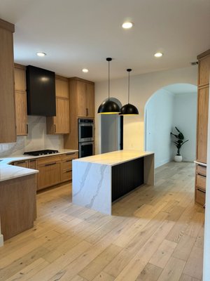 Kitchen & Stairs Restoration 2024 - Complete kitchen and stairs restoration due to water damage with a new and modern black and white oak design. Kitchen & Stairs Restoration 2024 - Complete kitchen and stairs restoration due to water damage with a new and modern black and white oak design.