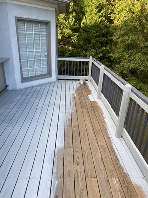 Custom deck stained two tone - This deck was in very bad shape I didn’t take before pictures Custom deck stained two tone - This deck was in very bad shape I didn’t take before pictures