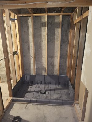 New bathroom in the basement - The new bathroom was built in the basement