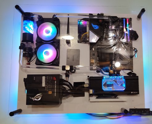 Custom built computer cases - A couple of my custom built computer cases. One customer requested that their computer be built into their computer desk hutch to provide more desk space and to show off their system. The second customer wanted a wall mount water cooled system. Custom built computer cases - A couple of my custom built computer cases. One customer requested that their computer be built into their computer desk hutch to provide more desk space and to show off their system. The second customer wanted a wall mount water cooled system.