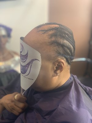 Tress Frontal Install - Even though my clients suffer from alopecia. It’s still important to me to care for their remaining Tress..￼