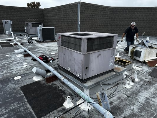 Sharkys cuts for kids hair salon, Irvine, California. - This was a rooftop package unit inducting replacement for a commercial project at the Woodbridge Town Center, Irvine. Our customer, Sharkys cuts for kids, was having trouble with their old unit, not cooling their space properly. We helped them out by replacing the rooftop unit and ducting! our customers are now happy and cool. Sharkys cuts for kids hair salon, Irvine, California. - This was a rooftop package unit inducting replacement for a commercial project at the Woodbridge Town Center, Irvine. Our customer, Sharkys cuts for kids, was having trouble with their old unit, not cooling their space properly. We helped them out by replacing the rooftop unit and ducting! our customers are now happy and cool.
