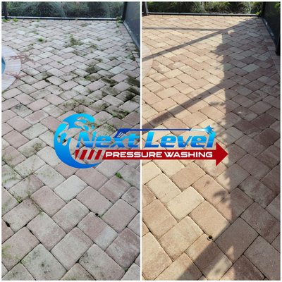 Estero - A before and after of a dirty pool deck with lots of weeds. Estero - A before and after of a dirty pool deck with lots of weeds.