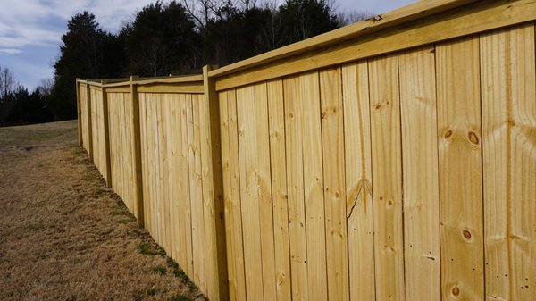 Fence Staining - New Fence in Mt. Juliet stained with Stain & Seal Experts Walnut Fence Stain.