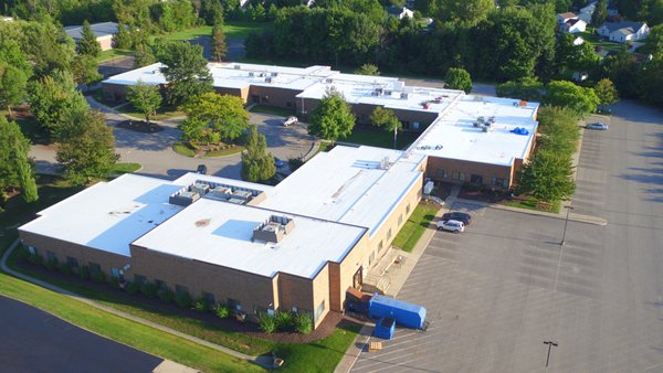 Strongsville Office Building_TPO Installation - Installation of a 31yr GAF 60mil TPO system with R30 insulation. Strongsville Office Building_TPO Installation - Installation of a 31yr GAF 60mil TPO system with R30 insulation.