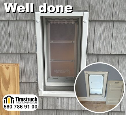 Door for a doggy! - Task: Make a door for a dog. Our client has purchased all the necessary materials herself. We just need to install the door in the wall we did it in 3 hours. The client and dog were satisfied.

☎️ 580-786-9100