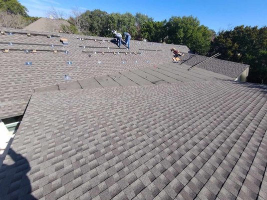 Roof replacement prior to solar panel installation. - customer called during the option period of selling his home. I advised that he was eligible for replacement through his insurance company. Within 5 business days his new roof was installed. He didn't have to pay full price for a roof or lower his selling price.
