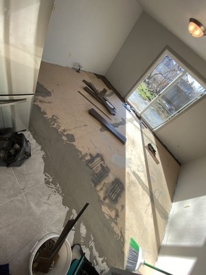 Leaving room laminate - We removed the old carpet and replaced with laminate flooring